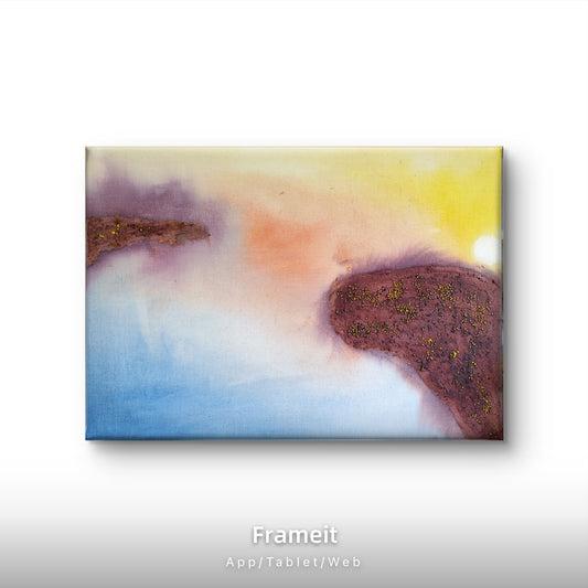 SUN OVER WATER – Original Abstract Acrylic Painting